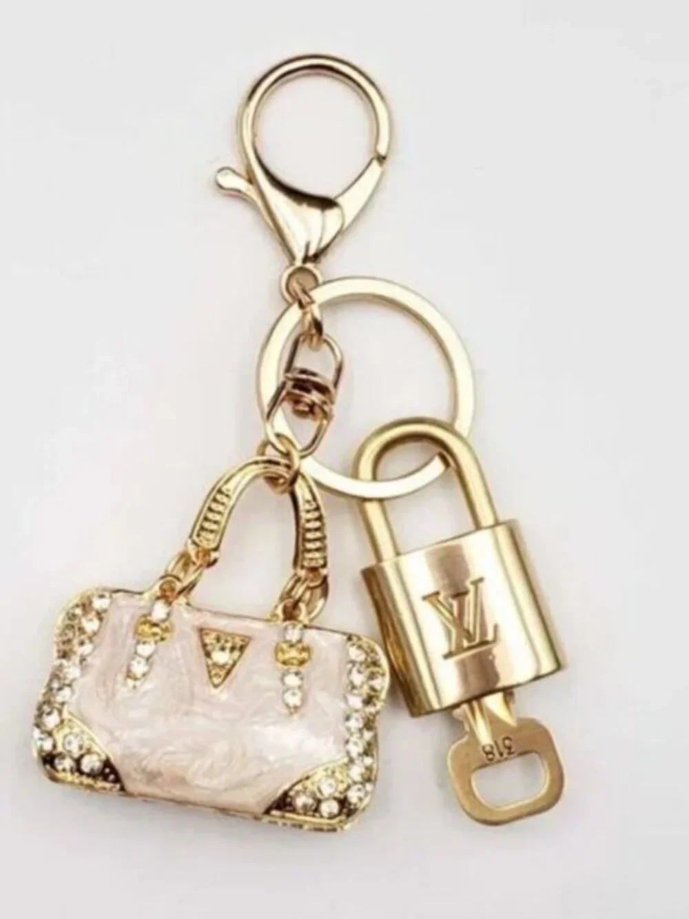 Authentic Louis Vuitton Gold Padlock 🔒 Key Set w/ Bag Charm